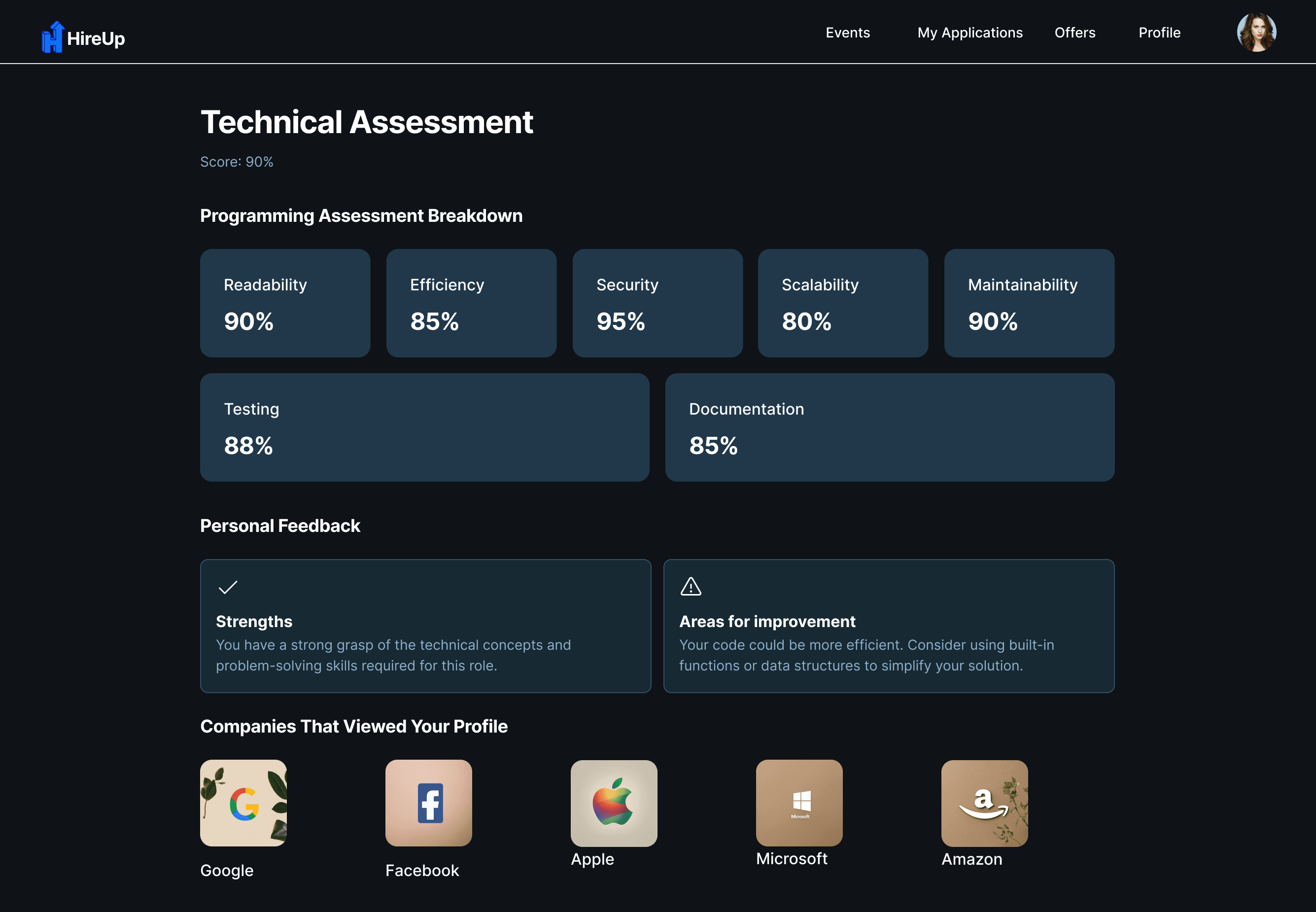 Candidate Application Feedback
